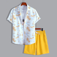 Mens Surfing Boat Printed Summer Beach Short Suit