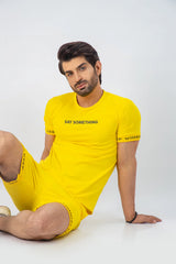 Stay Cool and Stylish in Yellow Summer Short Suit For Men