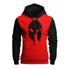 Contrast Sleeves Printed Pullover Hoodies For Men