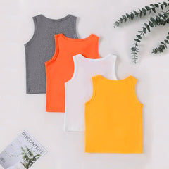 Bundle of 4 Basic Solid Color Tank Tops For Young Kids