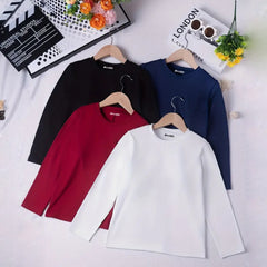 Bundle of 4 Solid Color Long Sleeve T-Shirts for Girls