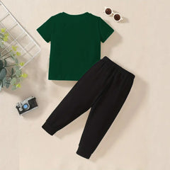 Boys Will Be Boys Printed Summer Trouser Suit For Kids