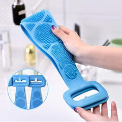Pack of 2 Silicone Bath Belt Body Wash Scrubber Double Sided Soft Scrubber For Body Cleaning