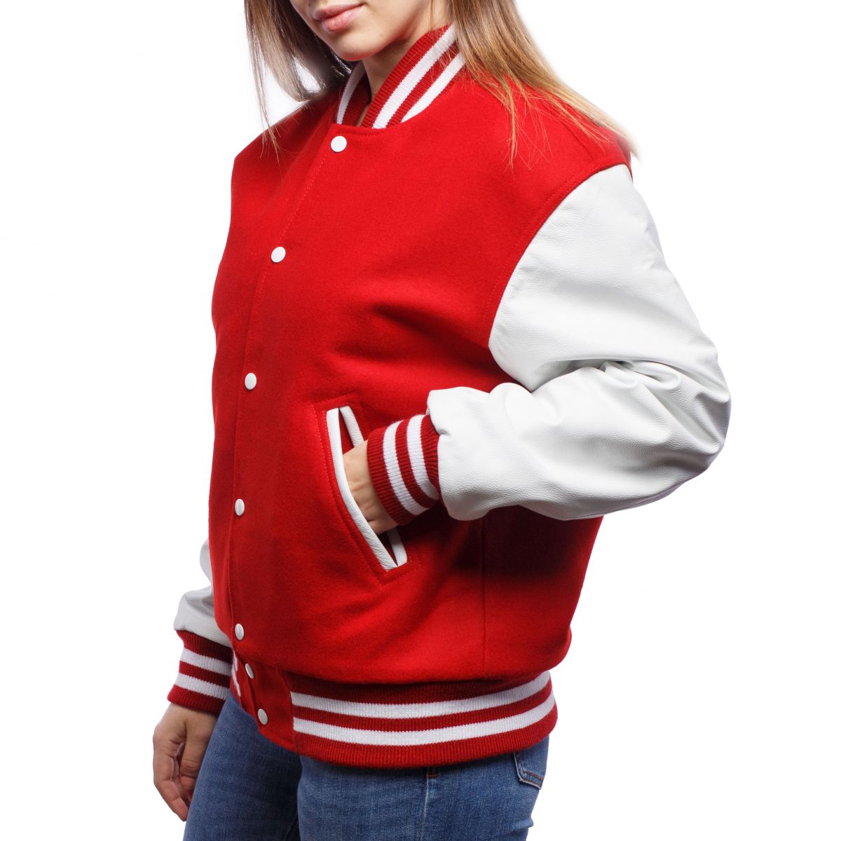 Red Varsity Jacket for Women