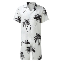Mens Hawaiian Shirt And Shorts Beach Wear Holiday Printed Summer Suit