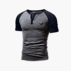 Bundle of 3 Summer New Casual Mens Henley Short Sleeve T-Shirts