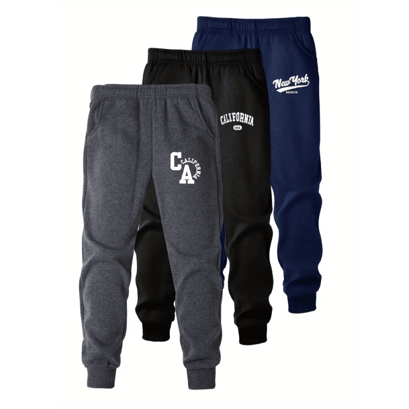 Pack of 3 New York California Printed Sweatpants for Kids