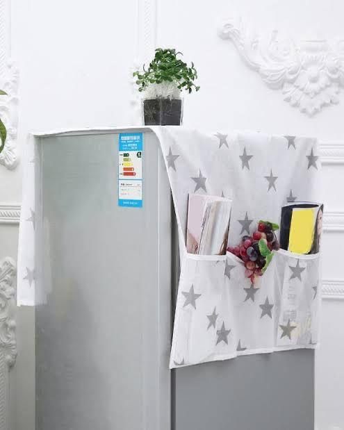 Star Printed Fridge Cover Stylish Durable and Dust Resistant