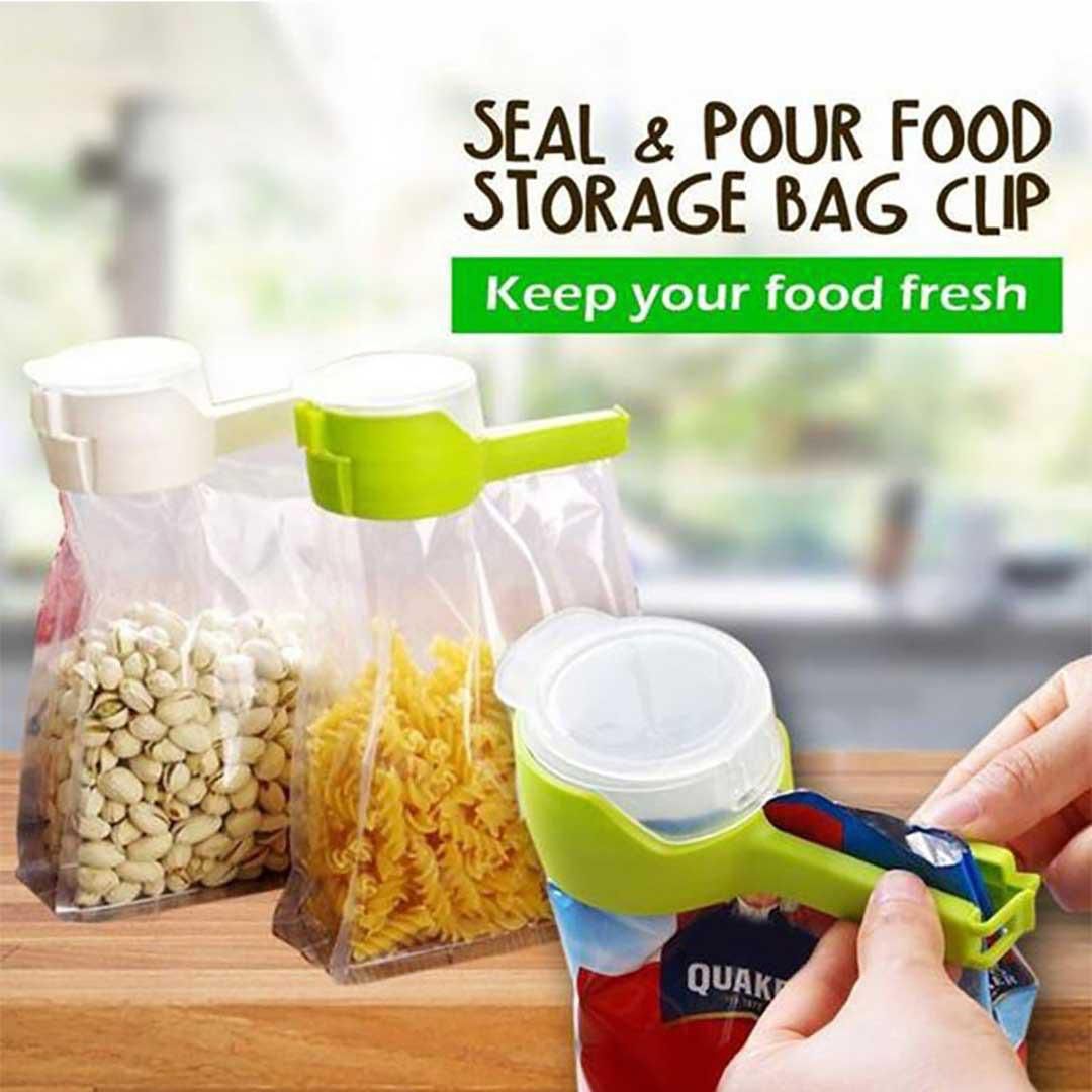 Seal & Pour Food Storage Bag Clip – Airtight Seal with Easy-Pour Spout