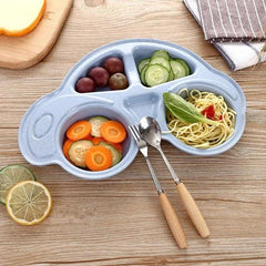 Car-Shaped Compartment Plate – Fun & Colorful Mealtime for Kids