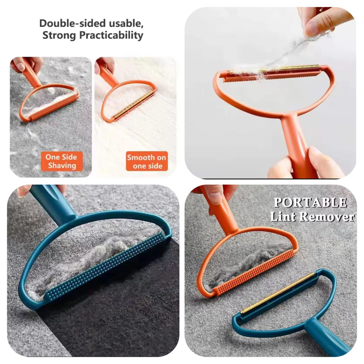 Double-Sided Lint Remover – Portable Fabric & Carpet Cleaner Tool