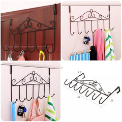 Over-the-Door Hanging Rack – Decorative 6-Hook Organizer