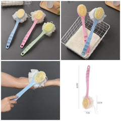 Long Bath Brush – Soft Bristle & Loofah Combo for Full-Body Cleaning