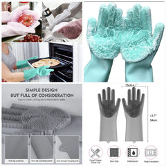 Silicone Washing Gloves – Heat-Resistant Scrubber Gloves for Kitchen & Home Cleaning