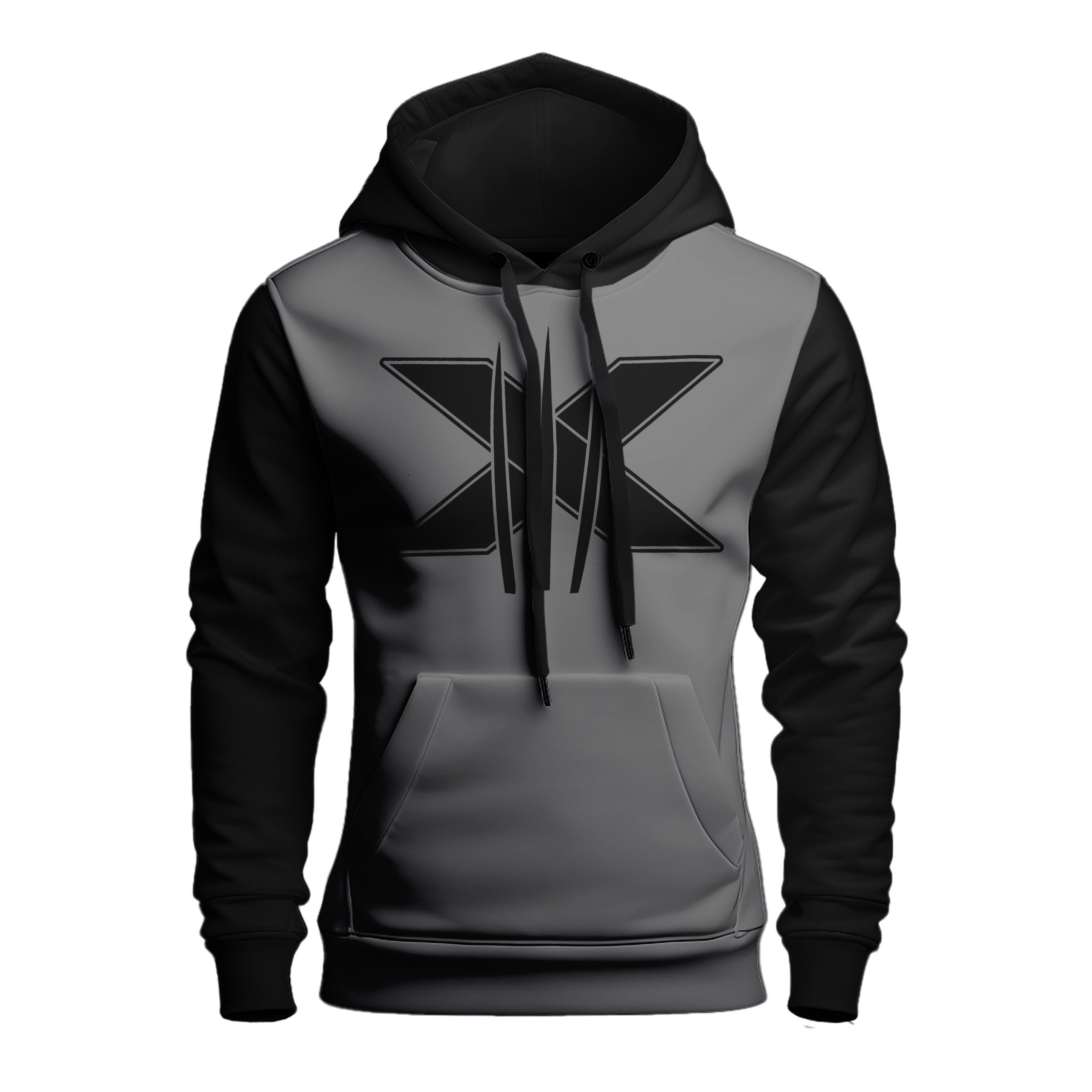 Contrast Sleeves Printed Pullover Hoodies For Men