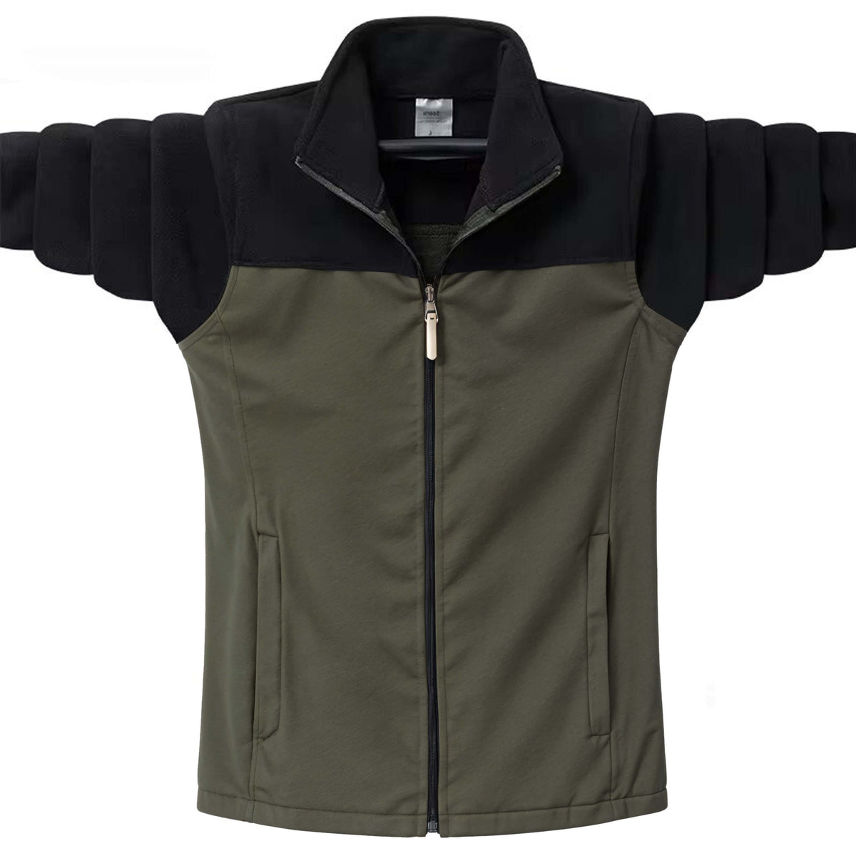 Contrast Winter Windproof Fleece Zipper jacket For Men