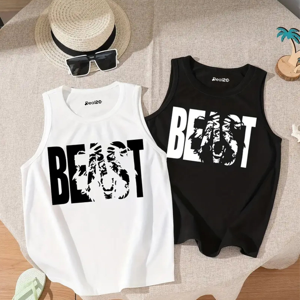 Pack of 2 Beast Printed Tank Tops