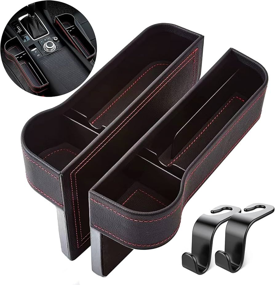 Pack of 2 Multifunctional Car Seat Gap Filler Organizers with Cup Holder