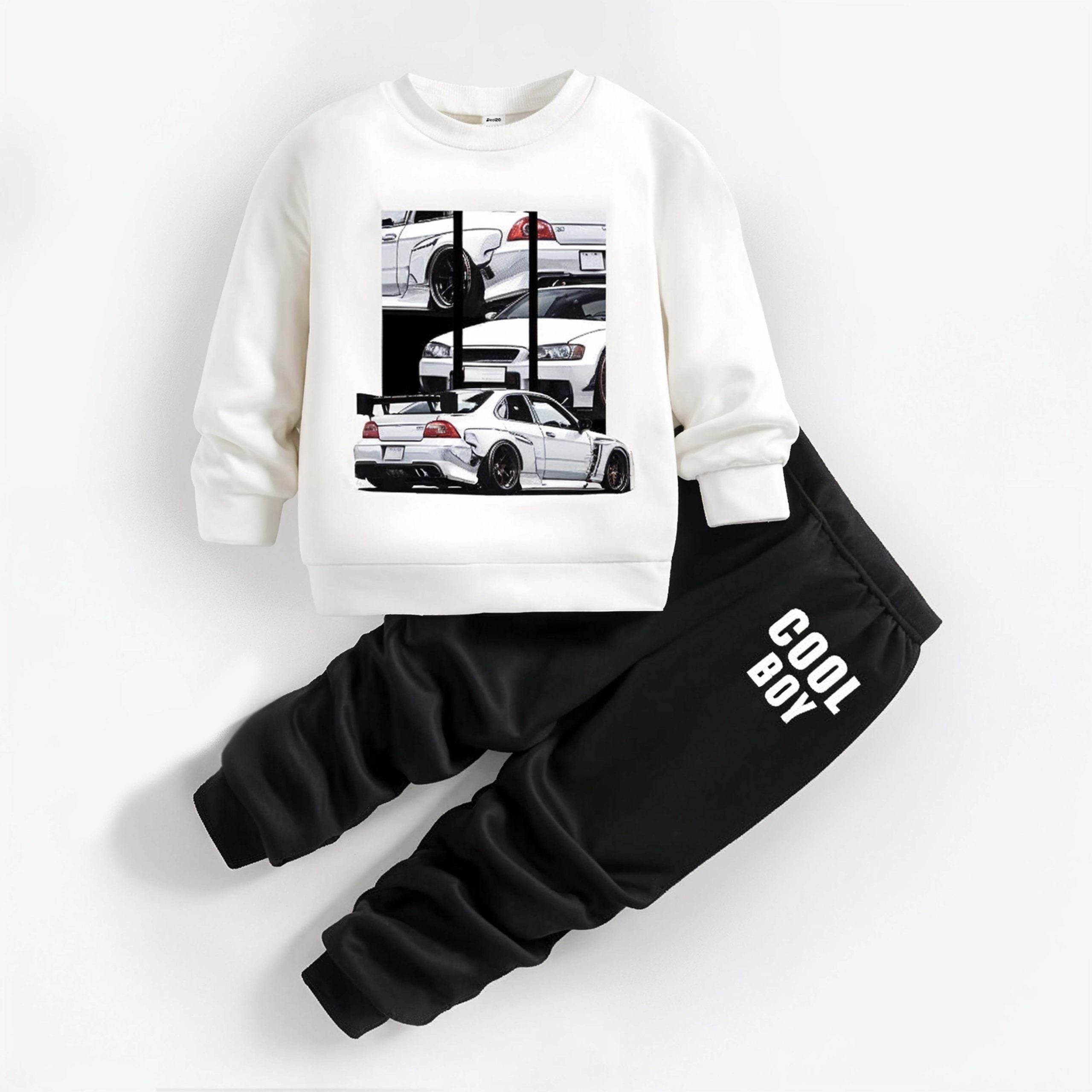 Cool Boy Printed Sweatshirt Tracksuit For Tween Kids