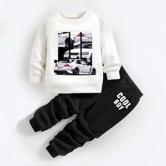 Cool Boy Printed Sweatshirt Tracksuit For Tween Kids