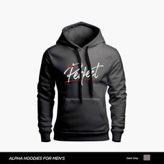 You Are Perfect Printed Dark Grey Hoodie For Men