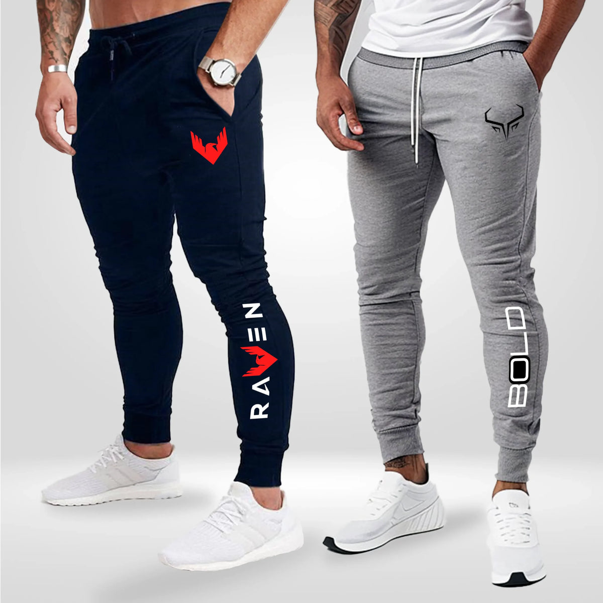 Pack of 2 Raven Bold Performance Printed Jogging Trousers