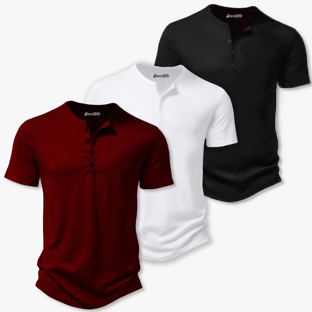 Bundle of 3 Just Henley Half Sleeves T-Shirts