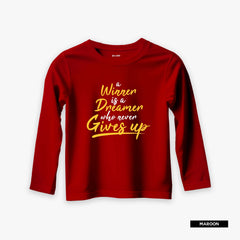 Pack of 4 Elegant Born Winner Moving Long Sleeve T-Shirts For Young Kids