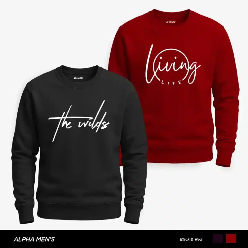 Pack of 2 The Wild Living Printed Sweatshirts for Men’s