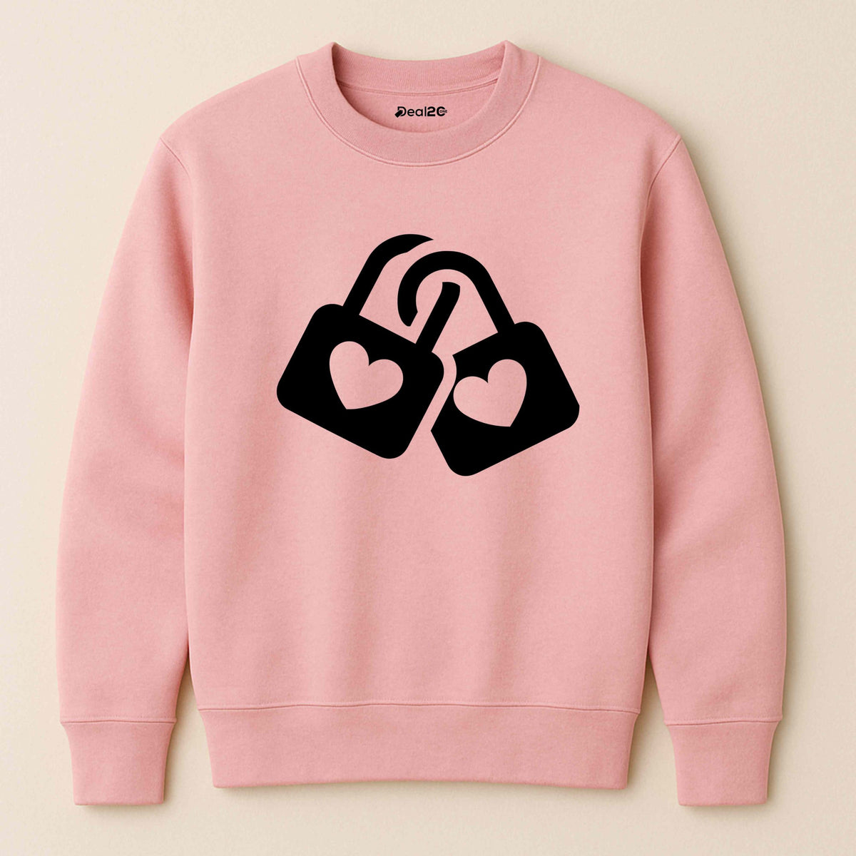 Soul Lock Printed Pink Sweatshirt for Women