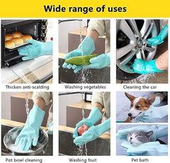 Magic Silicone Dish Washing Gloves For House Holds