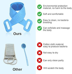 Silicone Bath Belt Body Wash Scrubber Double Sided Soft Scrubber For Body Cleaning