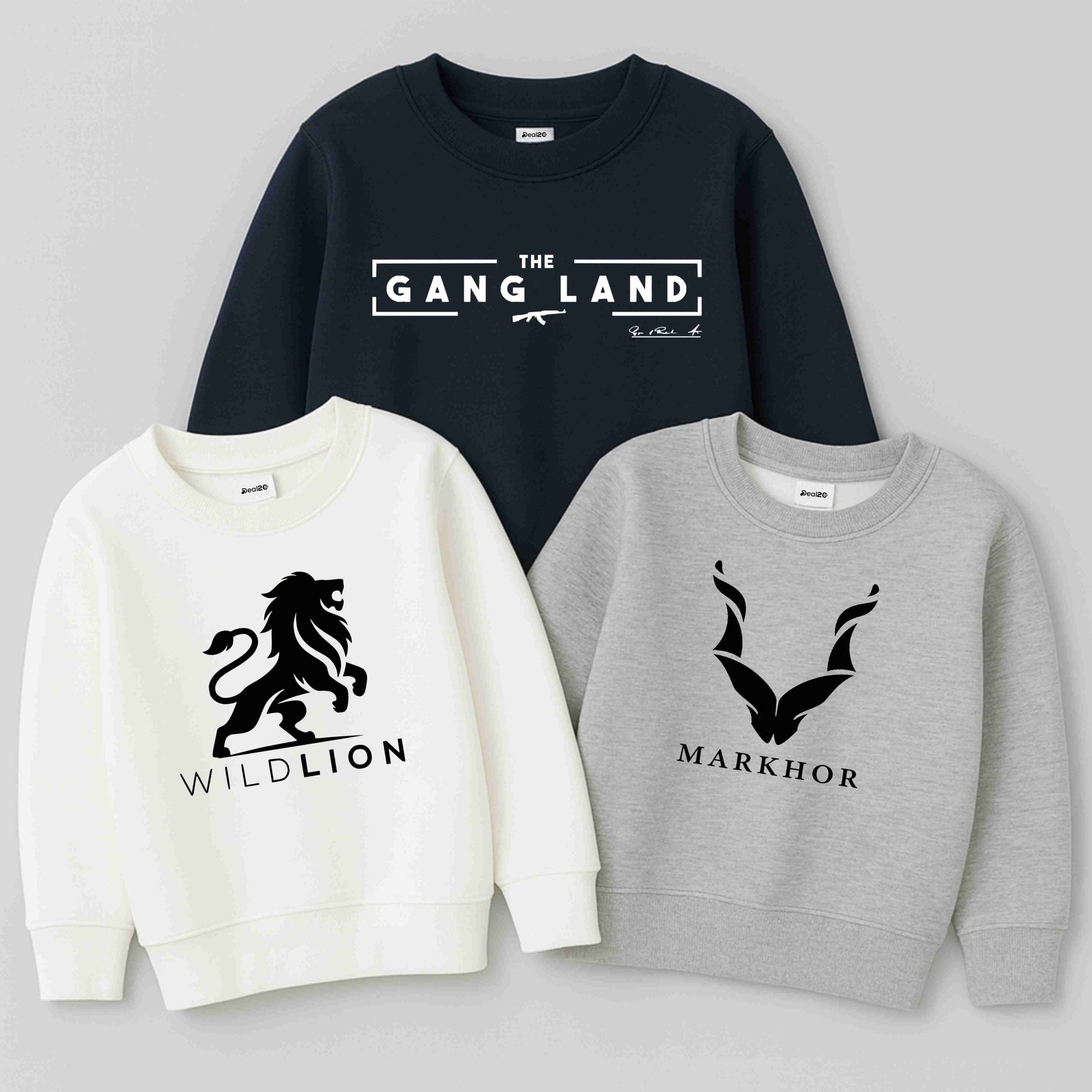 Pack of 3 Gangland Wild Lion Sweatshirts for Tween Kids