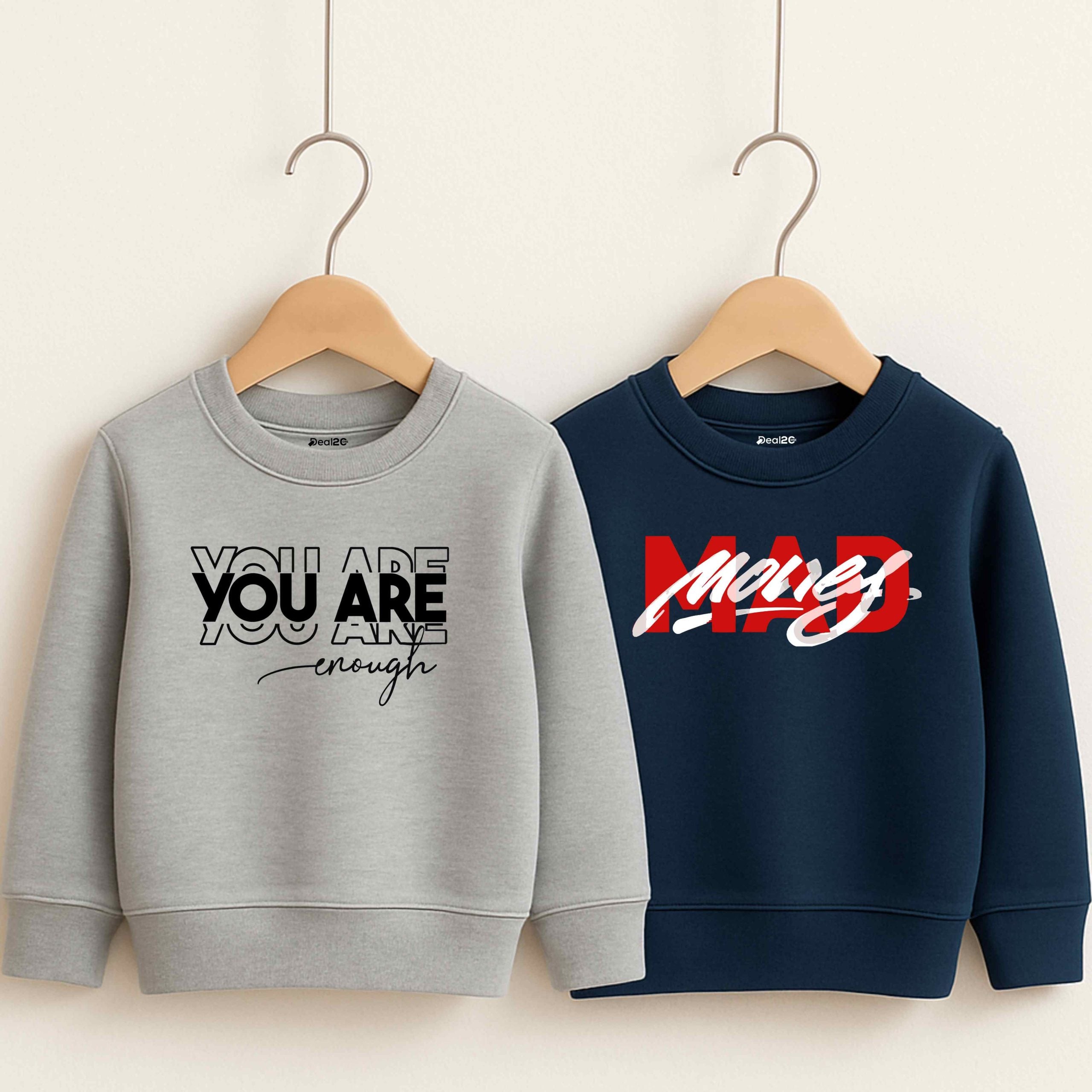 Pack of 2 You Are Mad Printed Sweatshirts for Tween Kids