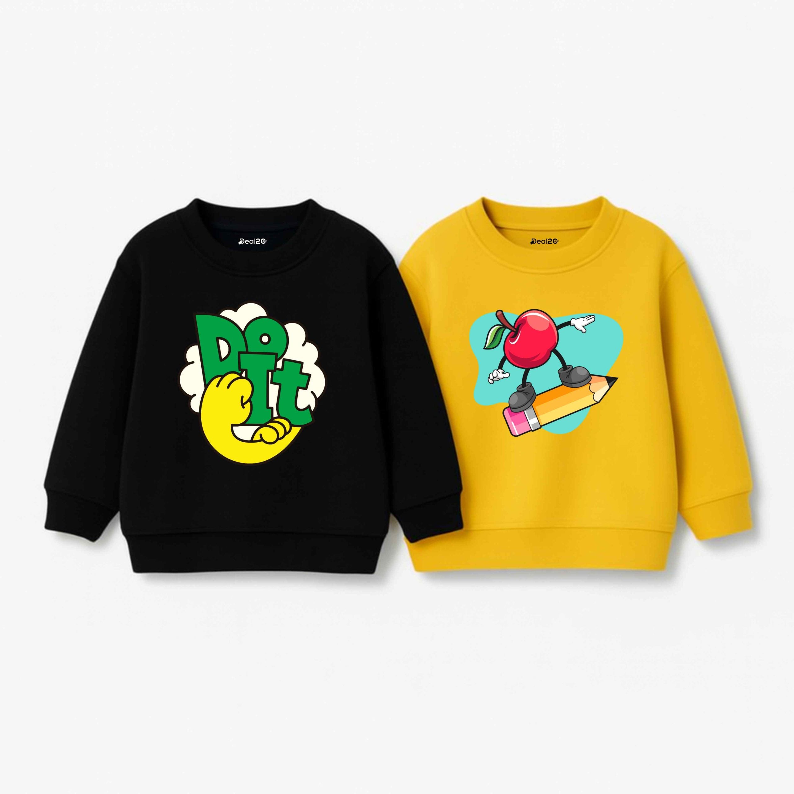 Pack of 2 Do It Apple Printed Sweatshirts for Young Kids